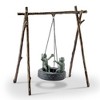 SPI Home Tire Swing Frogs Garden Sculpture – 23.5" Tall Whimsical Metal Outdoor Art, Playful Bronze Frog Pair on Swing - 3 of 3