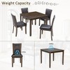 Gulches 5-Piece Rustic Dining Set - 34.5" Square Table + 4 Faux Leather Chairs, Farmhouse Style for 4 People - 3 of 4