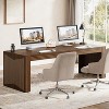 Lantine 79-Inch Extra Long Desk, Two Person Double Desk for Home Office, Wooden Long Computer Desk Writing Table for Office, Dark Brown - 3 of 4