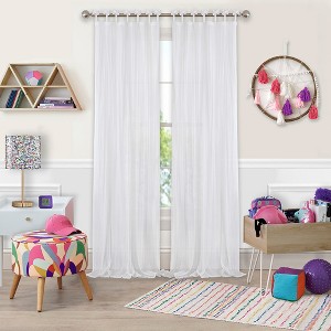 Greta Crushed Sheer Kids Single Window Curtain Panel - Elrene Home Fashions - 1 of 4