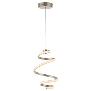 11" Whirl Modern Minimalist Aluminum/Iron Abstract Integrated LED Pendant Silver - JONATHAN Y: ETL Listed, Dimmable Ceiling Fixture - 1 of 4