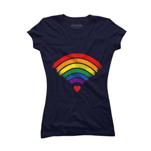 Adult Design By Humans Wifi Spreading Love Heart Pride By Belugastore T-Shirt - 1 of 2