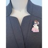 Wrapables Acrylic Fashion Brooch Pin for Sweaters, Coats, Scarves, and Bags, Pink Lipstick Lady - 3 of 4