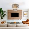 ALOADECOR 10-Light Modern and Contemporary Gold 2-Tiered Handmade Glass Shade Flush Mount Light - 2 of 4