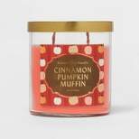 15.1oz Lidded Glass Jar Cinnamon Pumpkin Muffin Candle - Opalhouse™