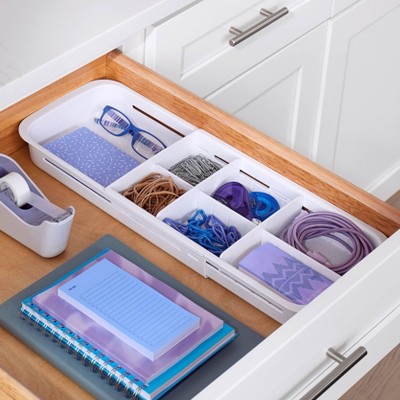 YouCopia DrawerFit Sliding Tray: White Kitchen Cabinet Organizer, Utensil Storage, ABS Material, 15"x7.1"x2" — фото 5