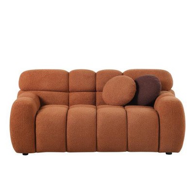 SYFERLORY 64.98 length ,35.83" deepth ,human body structure for USA people, marshmallow sofa,boucle sofa ,2 seater,
