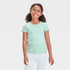 Girls' Short Sleeve Ribbed T-Shirt - Cat & Jack™ - 1 of 3