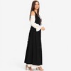 Anna-Kaci Women's Renaissance Lace-Up Overdress with Shoulder Tie Straps - Small, Black - 3 of 4