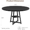 47 Inch Round Dining Table Kitchen Table with Storage Shelf and Wooden Top,Dinner Table for 4, Farmhouse Circle Tables for Dining/Living Room, Kitchen - 4 of 4