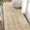 Nuloom Don Chevron Jute Tasseled Area Rug, Runner 2' 6" x 8', Beige - 2 of 4