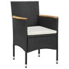 vidaXL 3 Piece Patio Dining Set Poly Rattan Black - 3 of 4