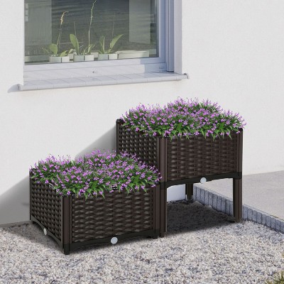 Vince Raised Garden Bed with Legs, Self-Watering Planter Box for Flowers, Herbs and Vegetables, Outdoor Furniture - The Pop Home