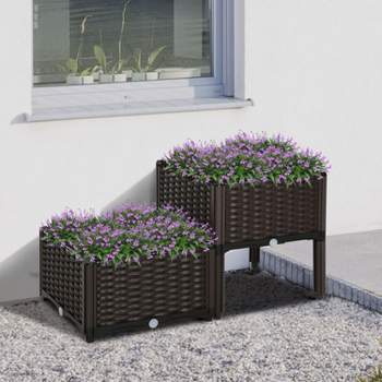 Vince 2-piece Raised Garden Bed with Legs, Self-Watering Planter Box for Flowers, Herbs and Vegetables - The Pop Home