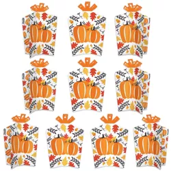 Big Dot of Happiness Fall Pumpkin - Table Decorations - Halloween or Thanksgiving Party Fold and Flare Centerpieces - 10 Count