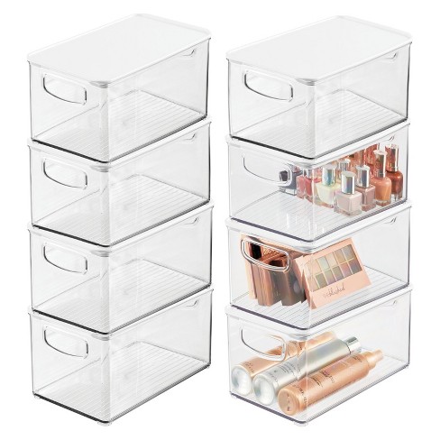 Mdesign Stackable Closet Storage Bin Box With Pull-out Drawer - Clear :  Target