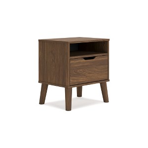 Signature Design by Ashley Fordmont Contemporary Nightstand, Auburn Brown - 1 of 4
