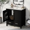 30 Inch Solid Wood Frame Bathroom Vanity with Single Sink, 2 Doors and a Drawer - image 2 of 4