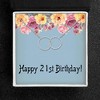 21st Birthday Greeting Card Silver Linked Circles Necklace Womens Ginger Lyne Collection - 3 of 4