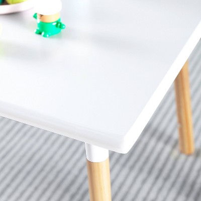 White and Natural Wood Kids Activity Table and Stool Set