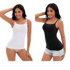 INSPIRE CHIC 2 Pcs Women's Adjustable Straps Cami Tummy Control Slimming No Trace Shapewear Camisole - 1 of 4