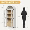 71.4in Arched Bookshelf, Farmhouse Bookcase with Doors and Drawers, Wooden Display Cabinet Rounded Bookcases for Living Room, Kitchen, Office - 2 of 4