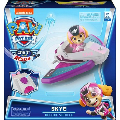 PAW Patrol Jet to the Rescue Skye Deluxe Transforming Vehicle with Lights, Sounds & Skye Figure, Preschool Toy for Kids Ages 3+ Batteries Included