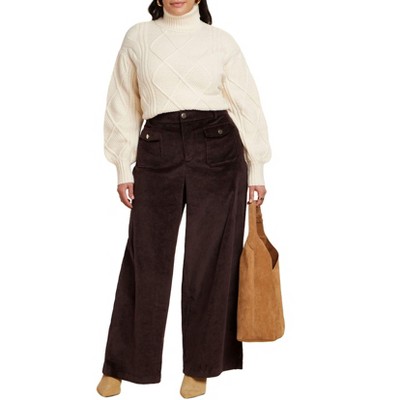 ELOQUII Tall Corduroy Patch Pocket Pant