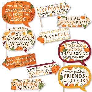 Big Dot of Happiness Funny Fall Friends Thanksgiving - Friendsgiving Party Photo Booth Props Kit - 10 Piece - 1 of 4