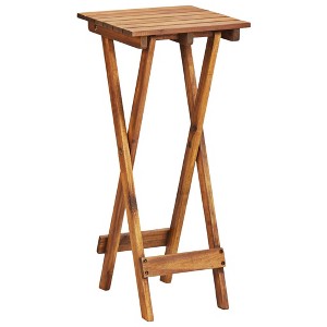 vidaXL Plant Stand Brown Solid Acacia Wood 11.8x11.8x26.4 in Foldable - 1 of 4