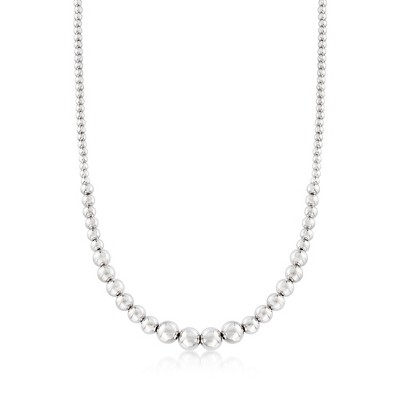 Ross-Simons Italian 4-10mm Sterling Silver Graduated Bead Necklace