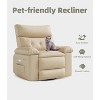 Faux PU Leather Manual Recliner Chair with Extra Plush 1.5X Sponge Comfort Arm and Back, Spacious Lazy Chair - 3 of 4