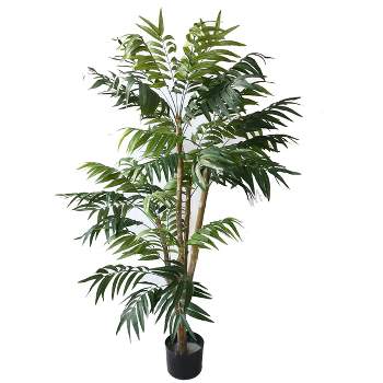 Nature Spring 5" Artificial Indoor/Outdoor Potted Tropical Palm Tree