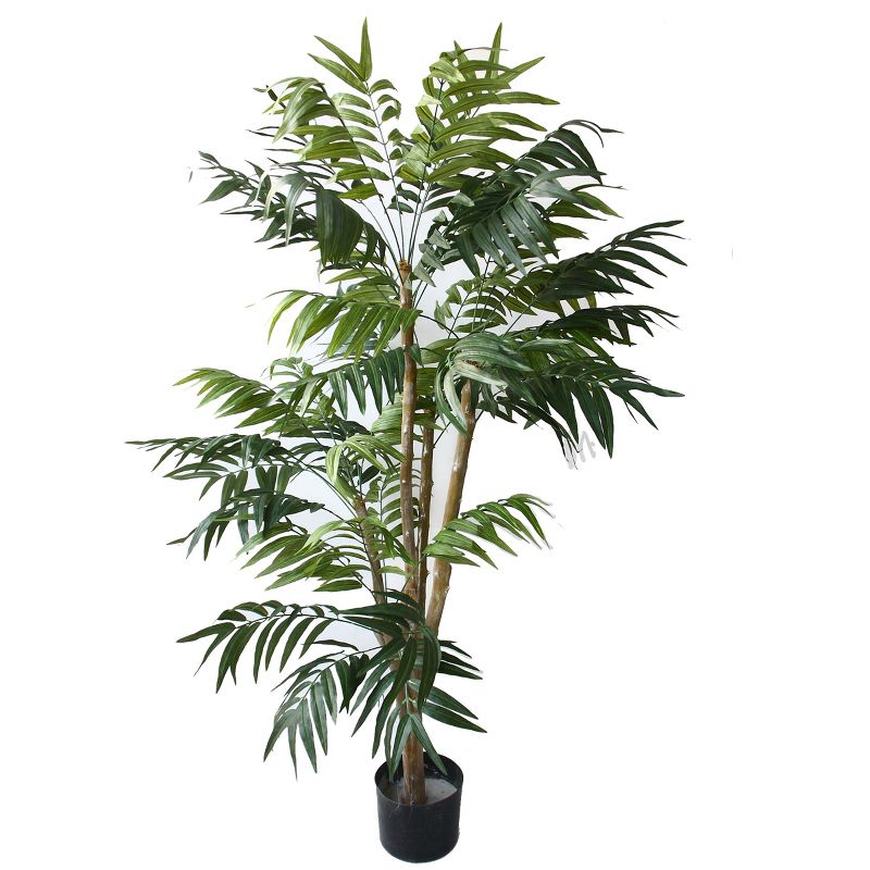 Nature Spring 5" Artificial Indoor/Outdoor Potted Tropical Palm Tree, 1 of 8