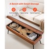 VEVOR Leather Storage Ottoman Bench, PU Leather Bench with Storage and Metal Legs, Upholstered End of Bed Benches, Brown - 4 of 4