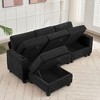 Hyleory 91" Modern Chenille Fabric Storage Sectional Sofa with Ottoman for Living Room - 3 of 4