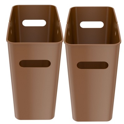 iTouchless SlimGiant Wastebasket 4.2 Gallon Brown 2-Pack