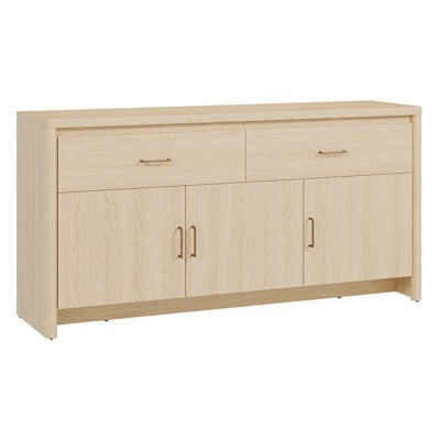Spruce & Spring 59" Curved Buffet Sideboard with Fluted Front & Metal Handles — фото 7