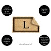 Evergreen Monogram Indoor Outdoor 100% Natural Coir Doormat 28" x 16" |  Letter  "L" - 4 of 4