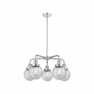 Beacon - 5 Light Stem Hung Chandelier In Art Deco Style-15.13 Inches Tall and 24 Inches Wide - 1 of 1