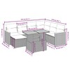 vidaXL 8 Piece Patio Sofa Set with Cushions - Black Poly Rattan - 3 of 4