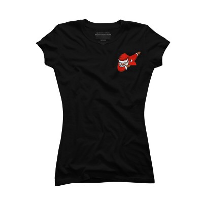 Junior's Design By Humans Pocket T-shirt Dabbing Santa Christmas Tshirt Dab Santa Xmas By vomaria T-Shirt