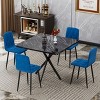 NicBex Dining Table Set for 4 Kitchen Table Square Dining Table Set  Mid Century Modern Faux Marble Tabletop Iron Legs - 3 of 4