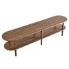 Modway Torus Oval TV Stand with Shelves in Walnut - 69 Inch Wood Entertainment Center for Living Room - Curved Round Media Console with Open Storage - 2 of 4