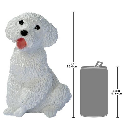 White Resin Poodle Puppy Dog Figurine Statue