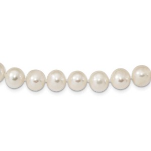 Black Bow Jewelry 8-9mm, White FW Cultured Pearl & Sterling Silver Clasp Necklace - 1 of 4