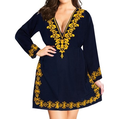 LA LEELA women's Vacation Casual Swim Holiday Beachwear Summer Short Beach Dress Holiday Swimsuit Cover ups Medium-Large Blue, Solid