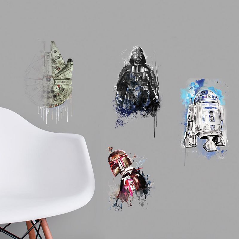 RoomMates Star Wars Iconic Watercolor Peel and Stick Kids&#39; Wall Decals 2 Sheets, 3 of 6