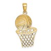 Black Bow Jewelry 14k Yellow Gold Diamond Cut Basketball and Net Pendant - 3 of 4