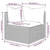 vidaXL Modular Patio Corner Sofa - PE Rattan, Weather-Resistant, Powder-Coated Steel Frame, Brown with Cream White Cushions - 3 of 4